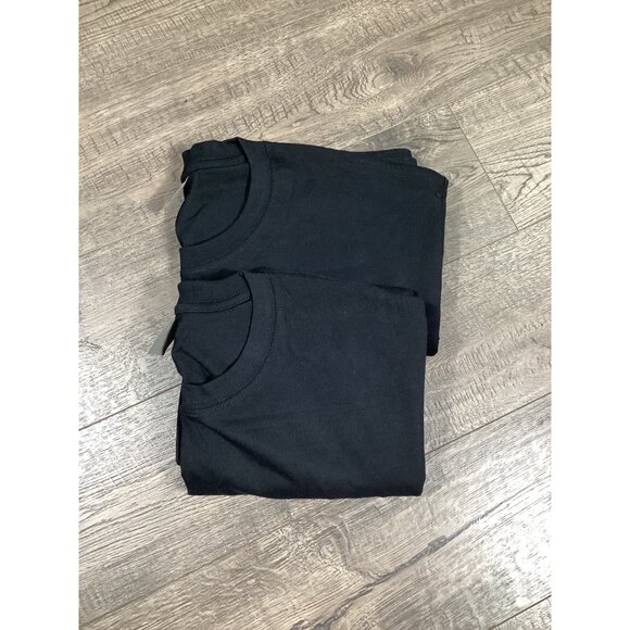 DigiPrint XL Plain Mens Black T-Shirt 100% Cotton  Premium Set Of 2 Crew Neck - Picture 5 of 6